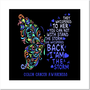 colon cancer butterfly i am the storm Posters and Art